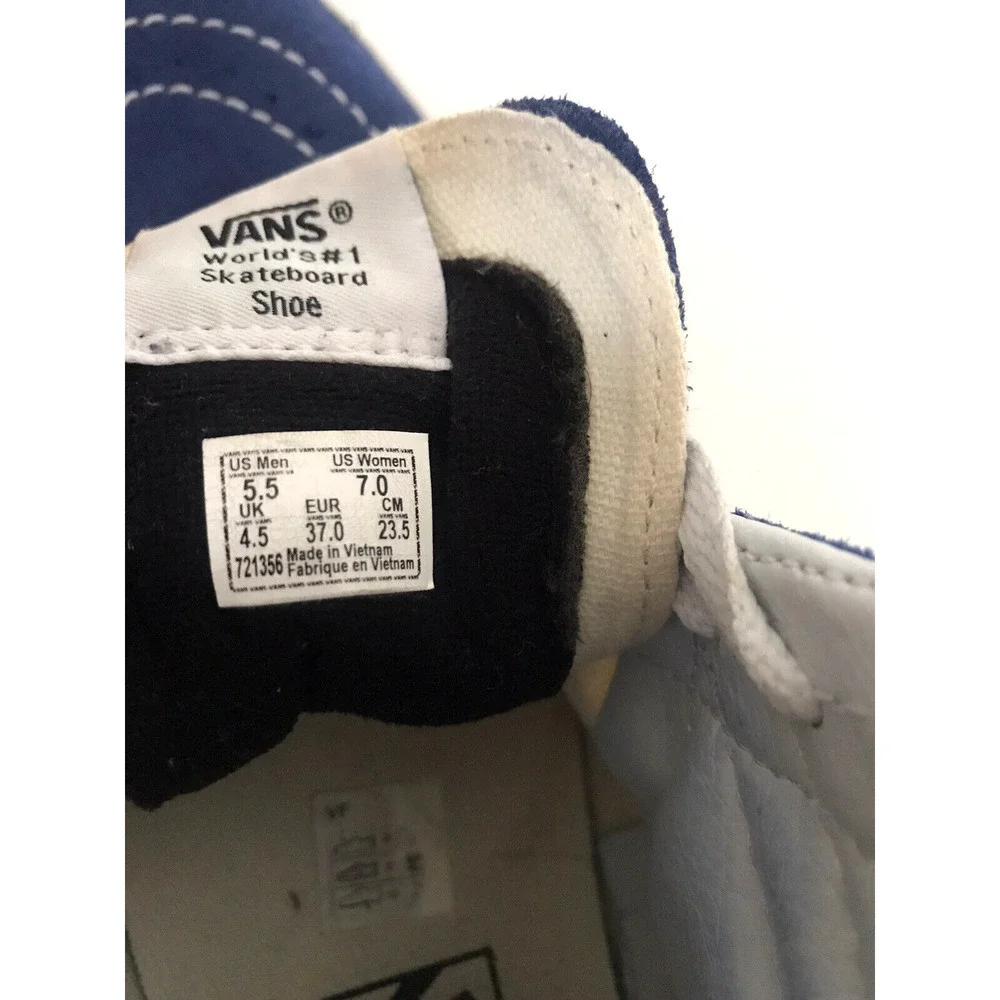 Vans SK8-Hi BMX Men's Blue High Top Skateboard Lace Up Sneakers Size US 5.5